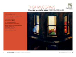 THEA MUSGRAVE Chamber Works for Oboe I Nicholas Daniel
