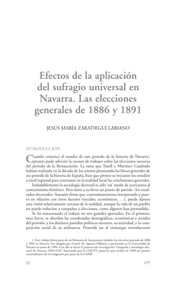 Las Elecciones Generales De 1886 Y 1891 En Navarra