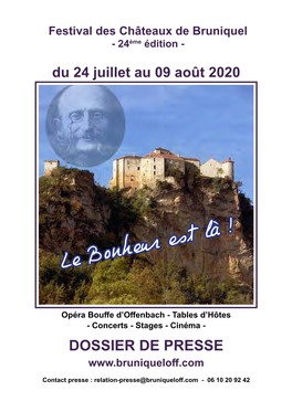 24 Ème Fastival Châteaux BRUNIQUEL 2020