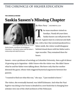 Saskia Sassen's Missing Chapter