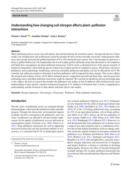 Understanding How Changing Soil Nitrogen Affects Plant–Pollinator