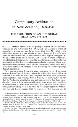 Compulsory Arbitration in New Zealand, 1894-1901