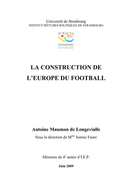 La Construction De L'europe Du Football