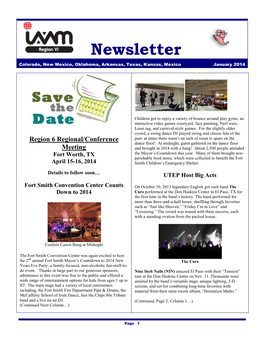 Newsletter Colorado, New Mexico, Oklahoma, Arkansas, Texas, Kansas, Mexico January 2014