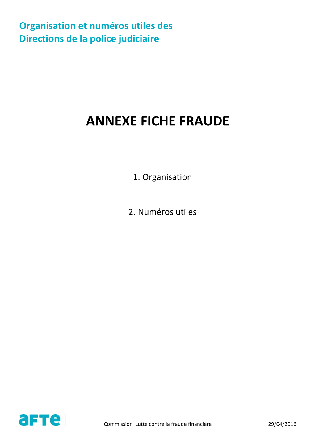 Annexe Fiche Fraude