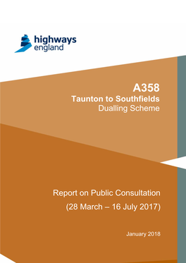 A358 Consultation Report.Pdf