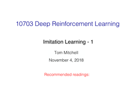10703 Deep Reinforcement Learning