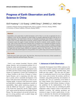 Progress of Earth Observation and Earth Science in China