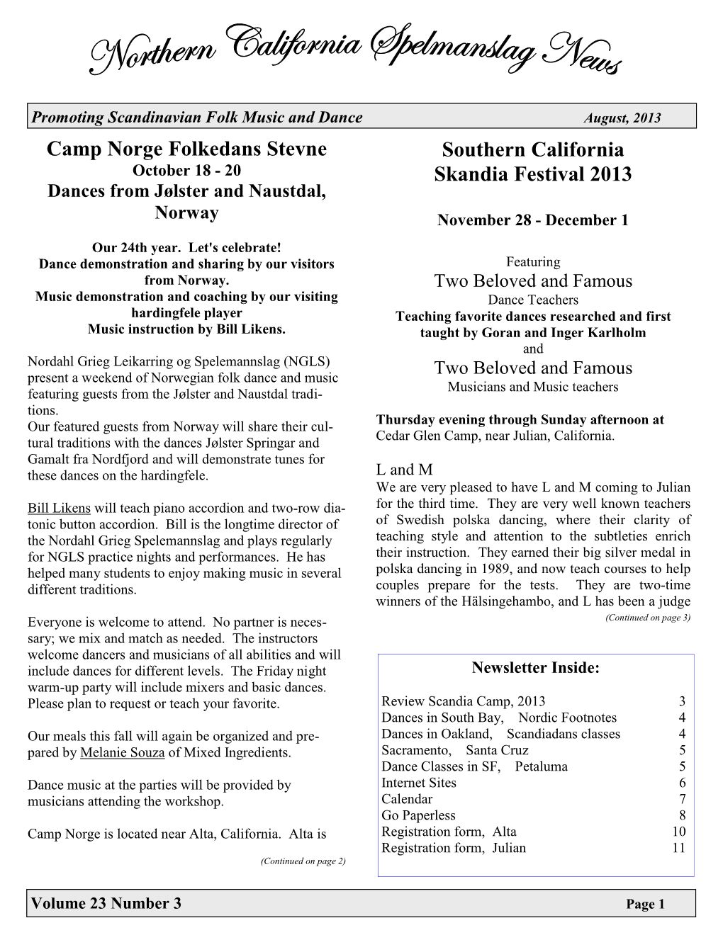 Camp Norge Folkedans Stevne Southern California Skandia
