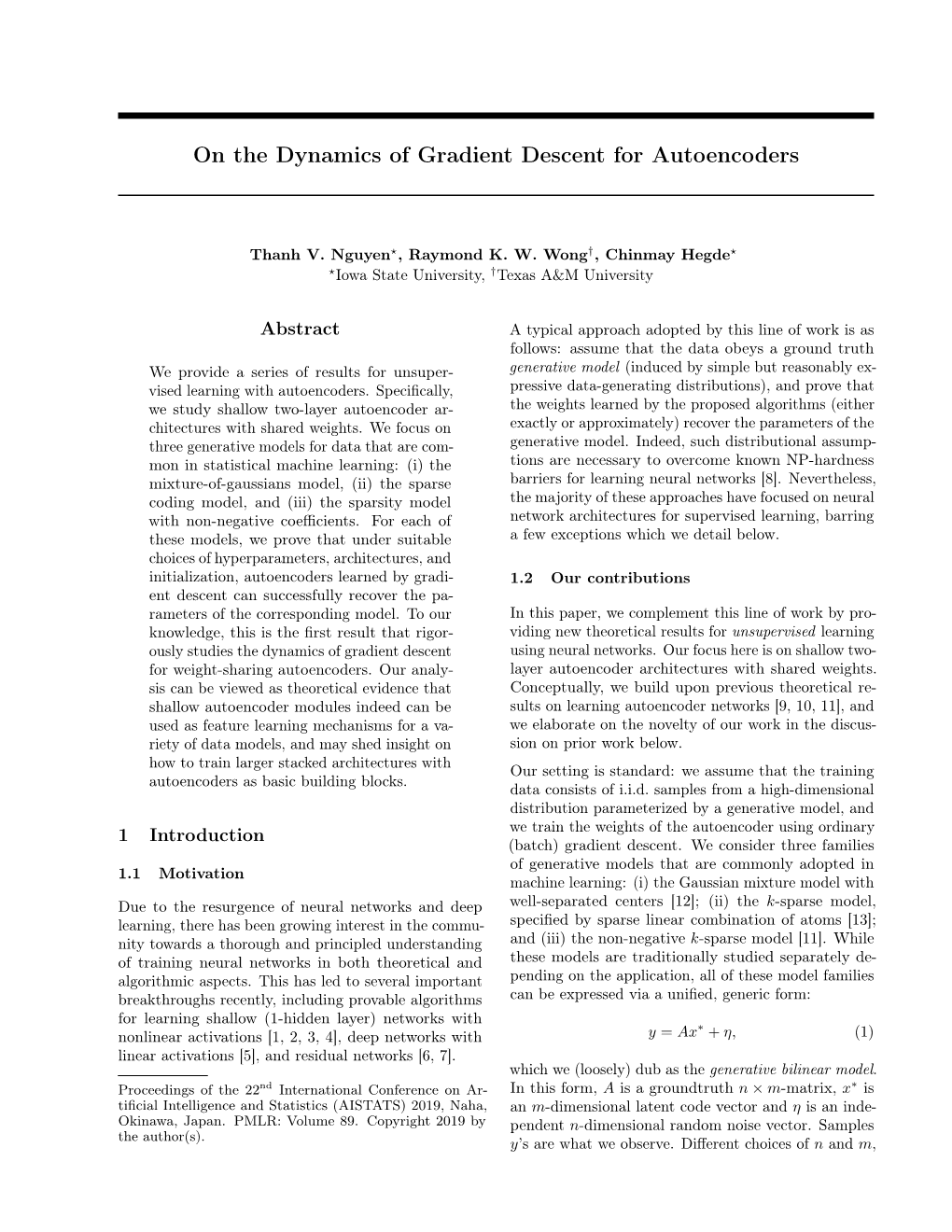 On the Dynamics of Gradient Descent for Autoencoders