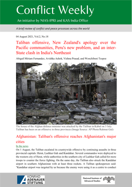Taliban Offensive, New Zealand's Apology Over the Pacific Communities, Peru's New Problem, and an Inter- State Clash in India's Northeast