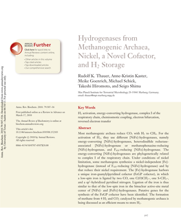 Hydrogenases of Methanogens