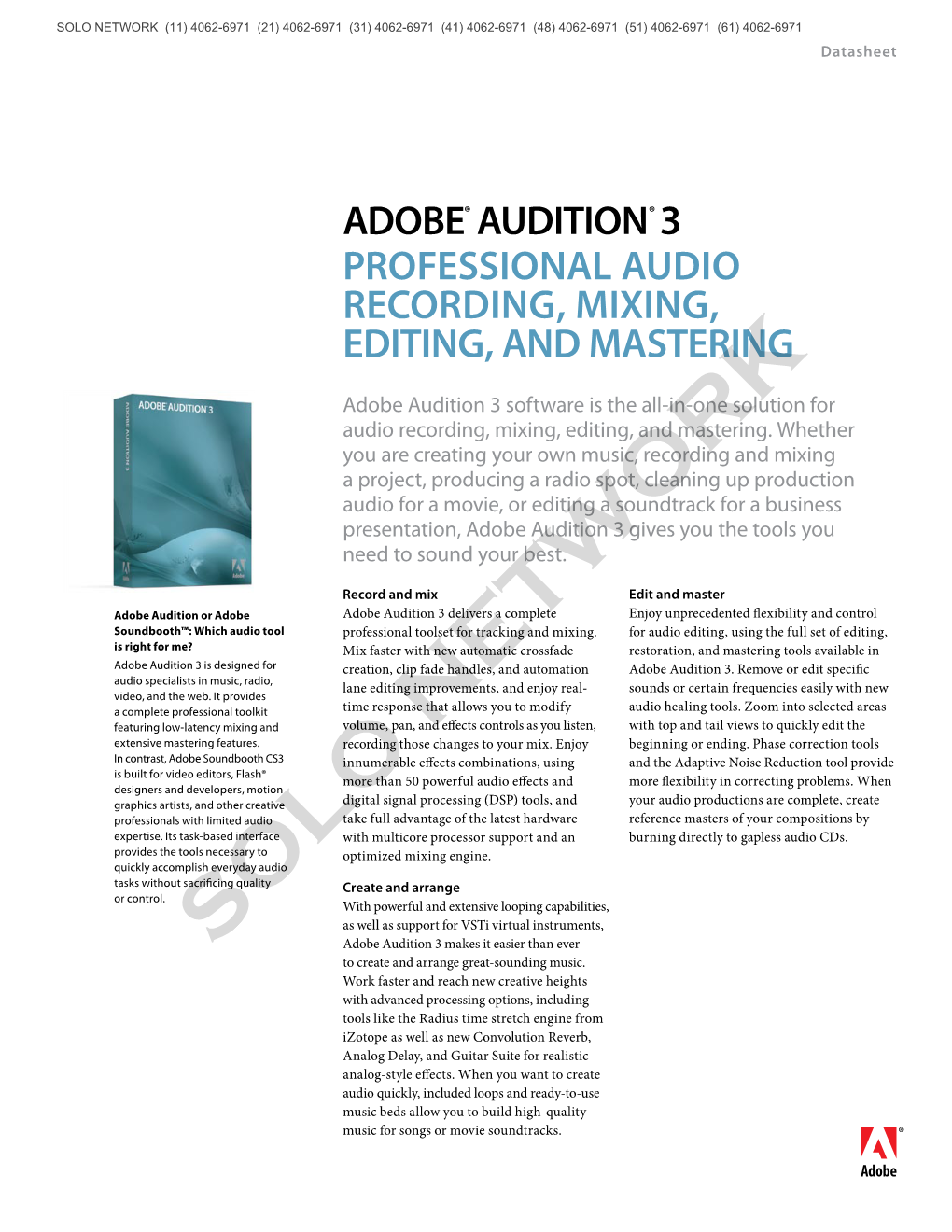 Adobe Audition 3 | Solo Network