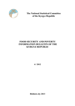 12.06.2015 / Food Security and Poverty Information Bulletin of The