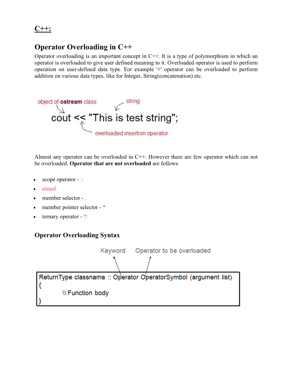 Operator Overloading in C++ Operator Overloading Is an Important Concept in C++