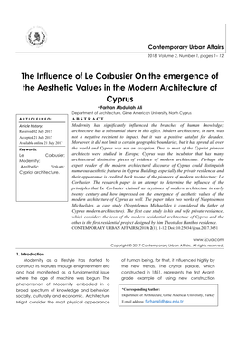 The Influence of Le Corbusier on the Emergence of the Aesthetic Values