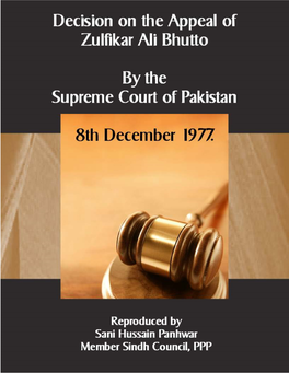 Decision on the Appeal of Zulfikar Ali Bhutto By