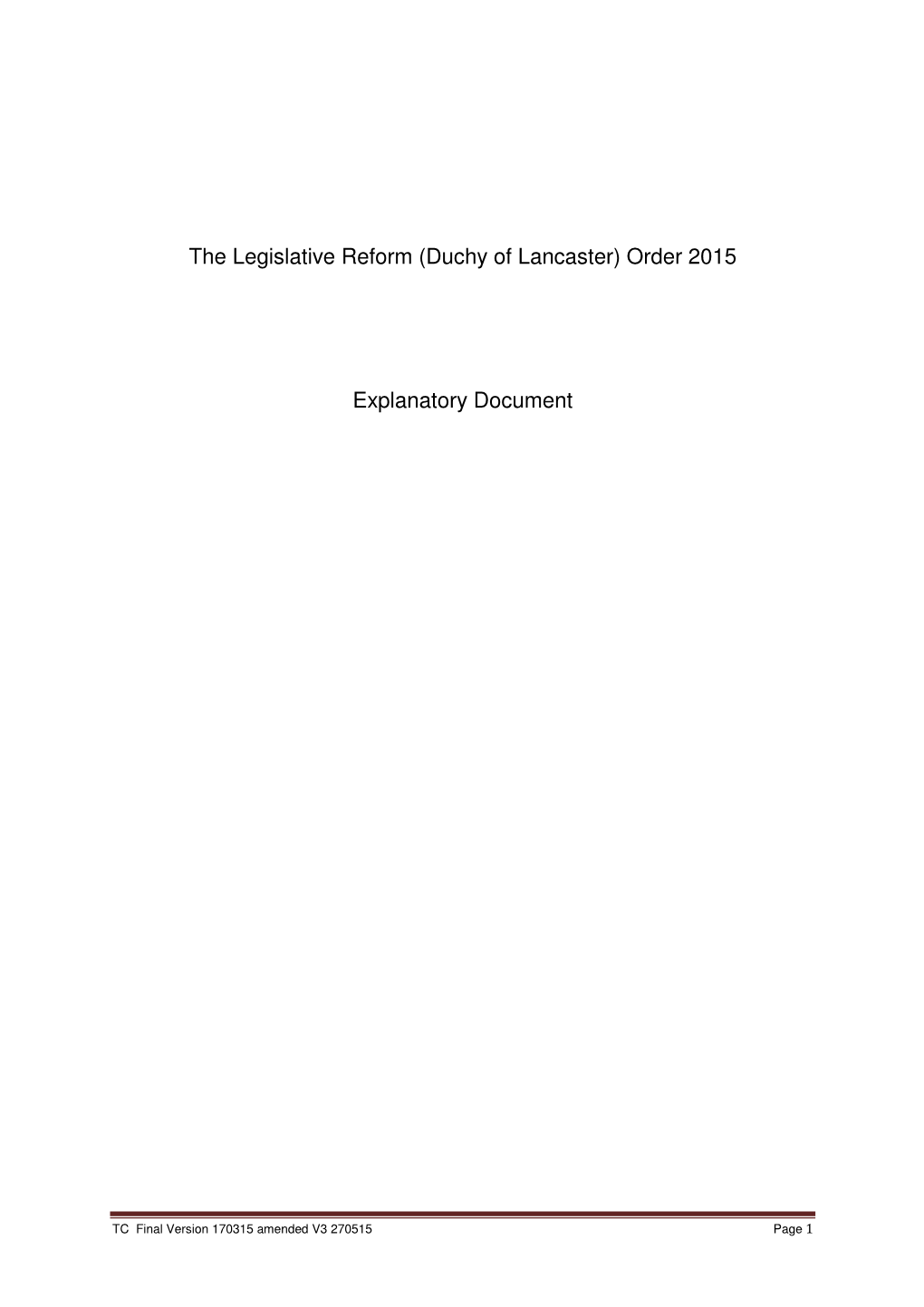 Duchy of Lancaster) Order 2015