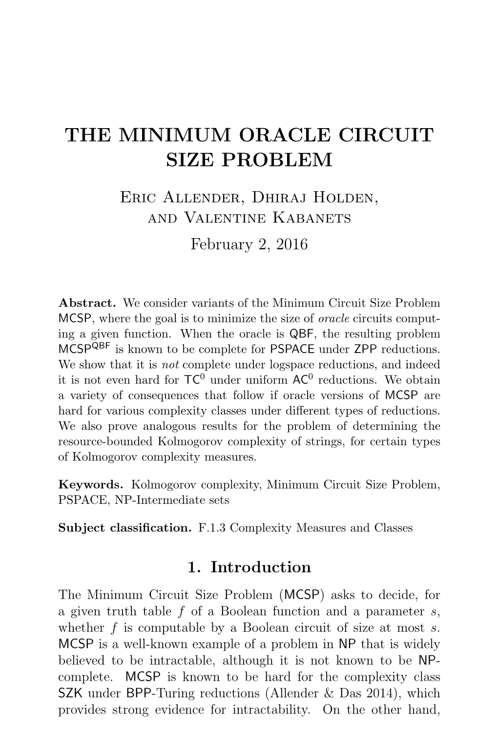 The Minimum Oracle Circuit Size Problem