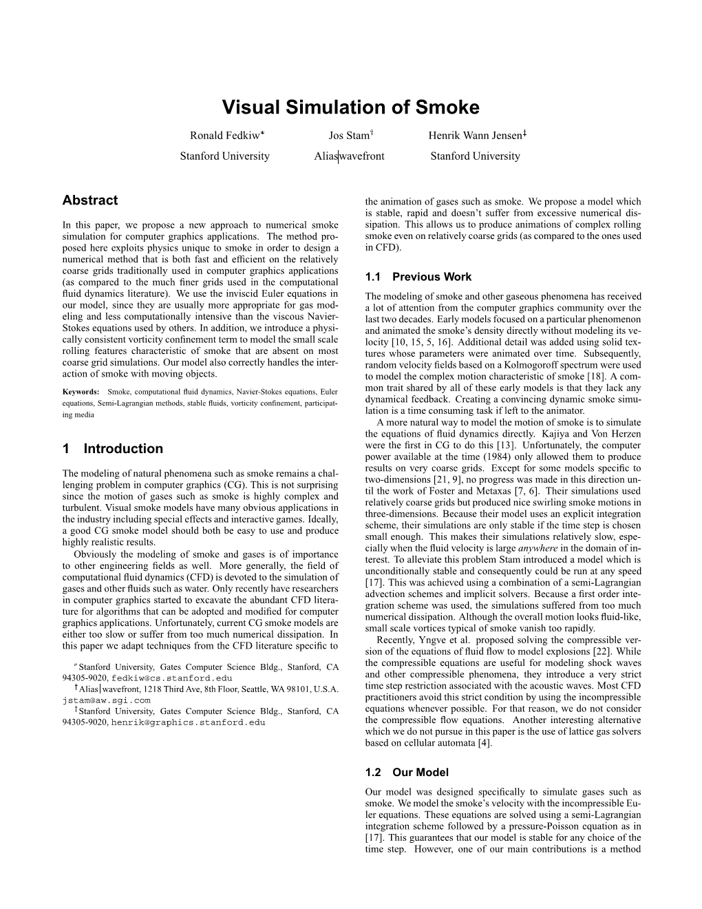 Visual Simulation of Smoke