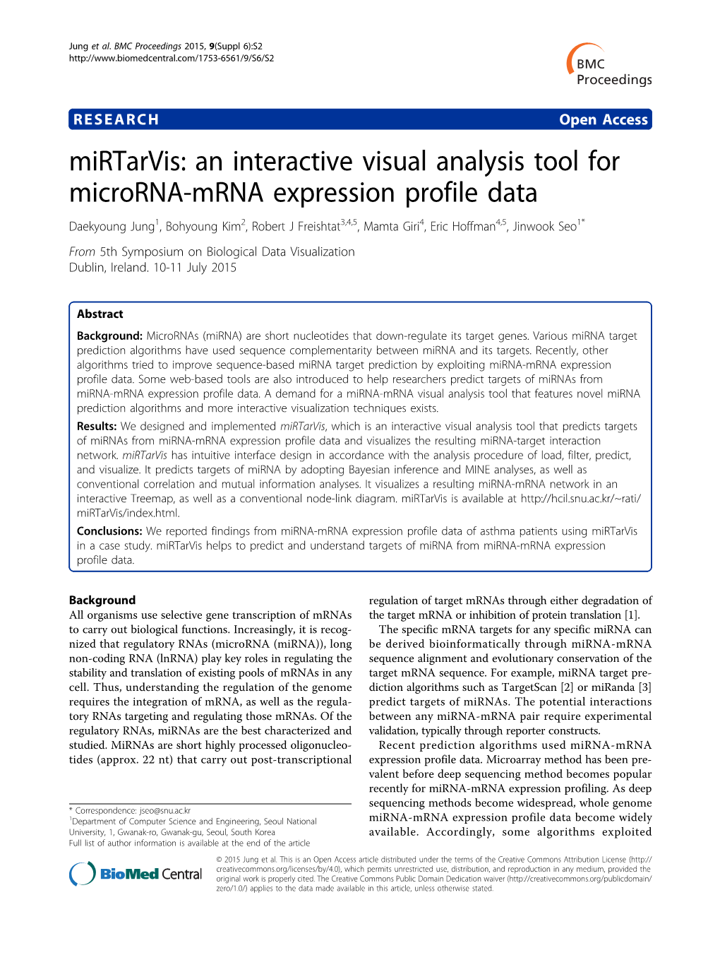 An Interactive Visual Analysis Tool for Microrna-Mrna Expression Profile Data