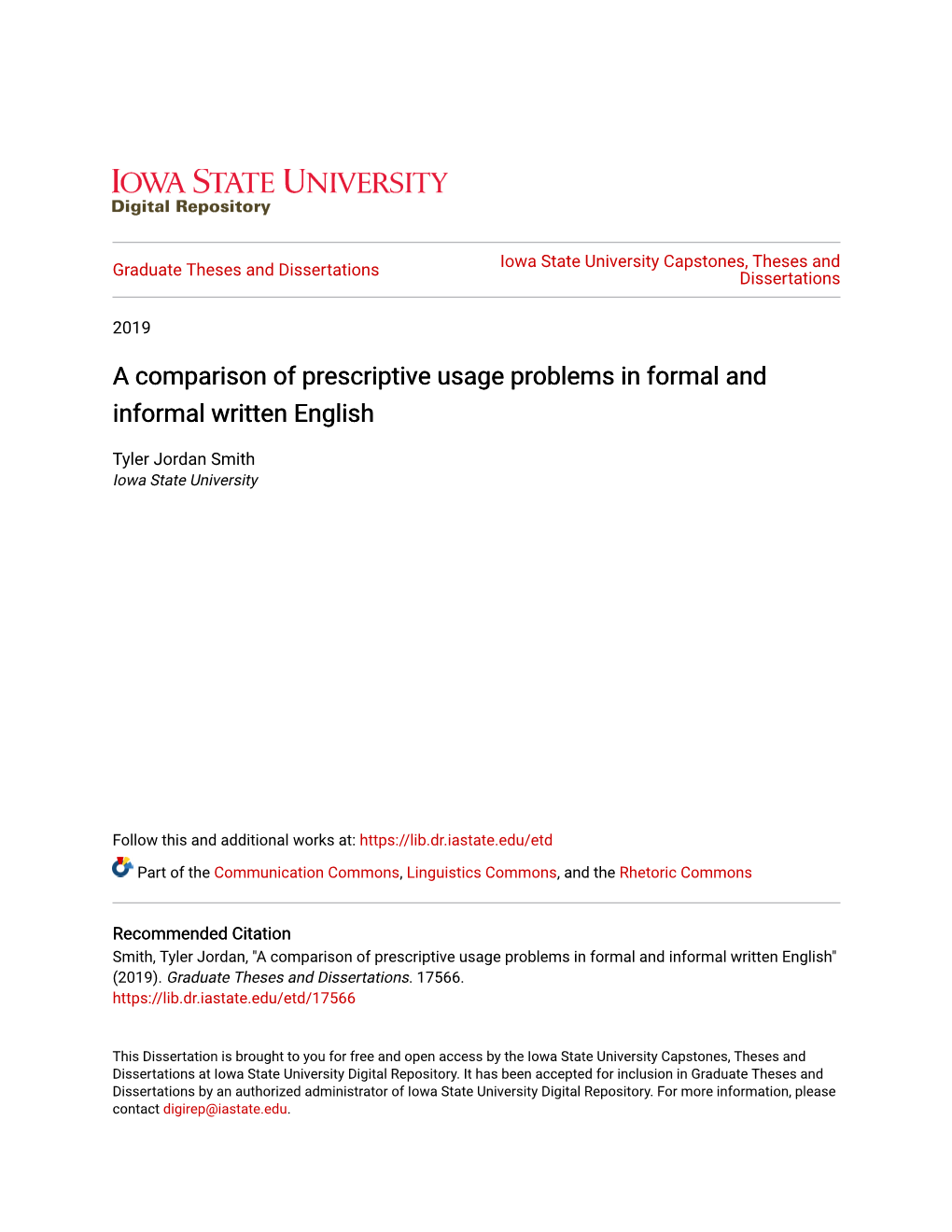 A Comparison of Prescriptive Usage Problems in Formal and Informal Written English