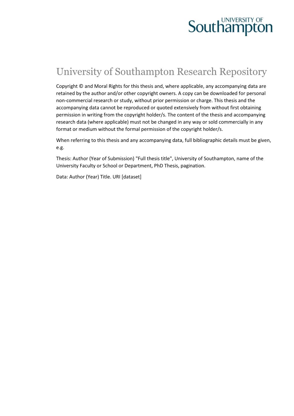 University of Southampton Research Repository