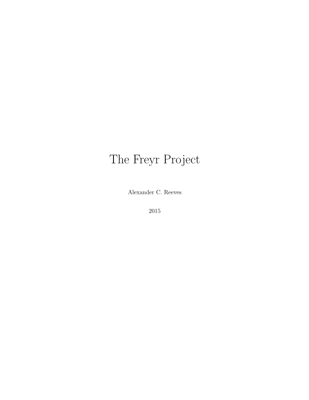 The Freyr Project