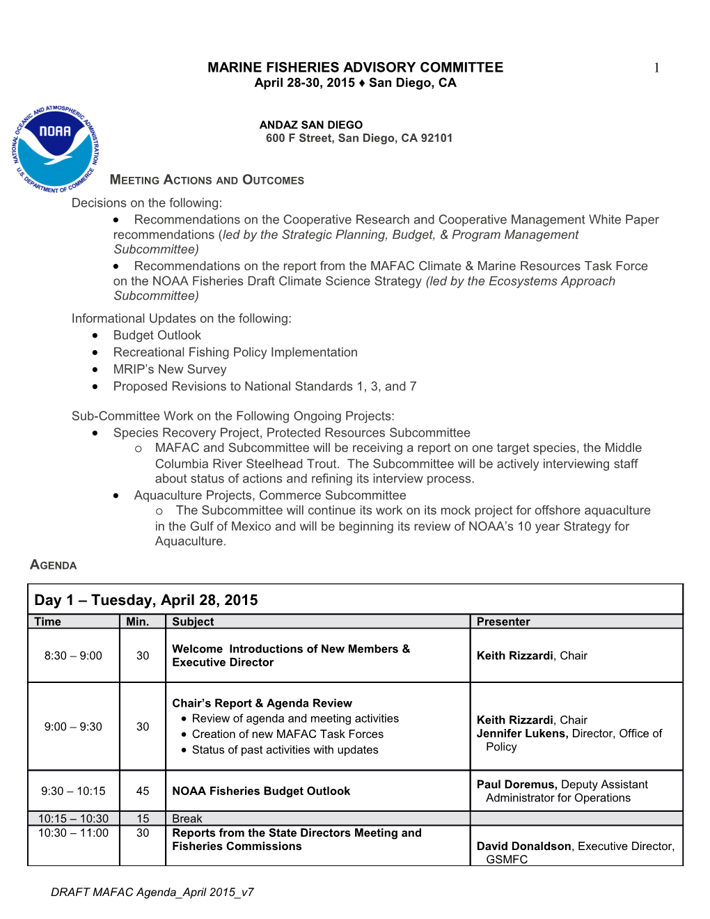 Marine Fisheries Advisory Committee