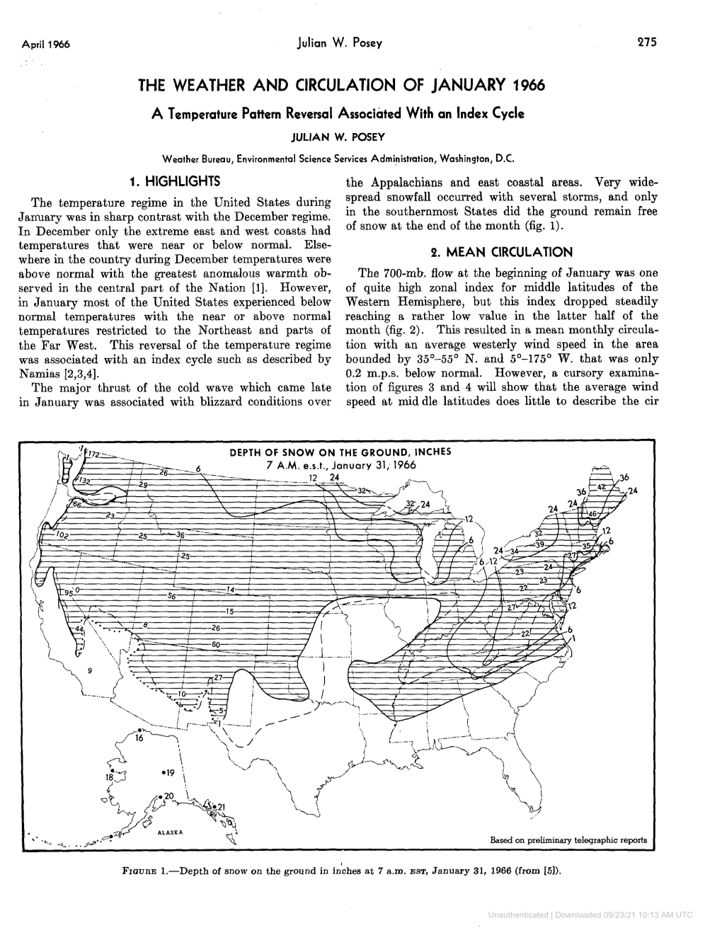 The Weather and Circulation of January 1966
