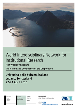 World Interdisciplinary Network for Institutional Research First WINIR Symposium the Nature and Governance of the Corporation