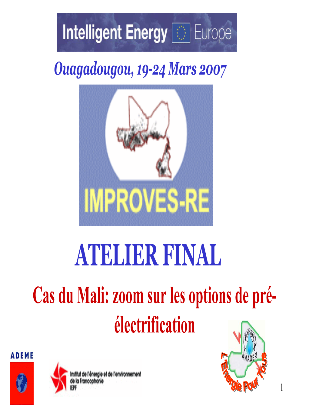 Cas Du Mali: Zoom Sur Les Options De Pré- Électrification