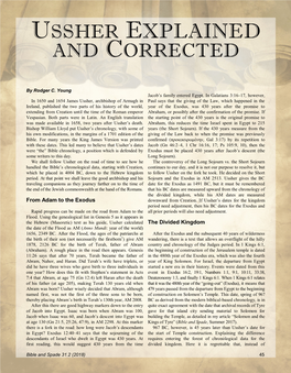 Brought Correction to Ussher's Divided Kingdom Chronology