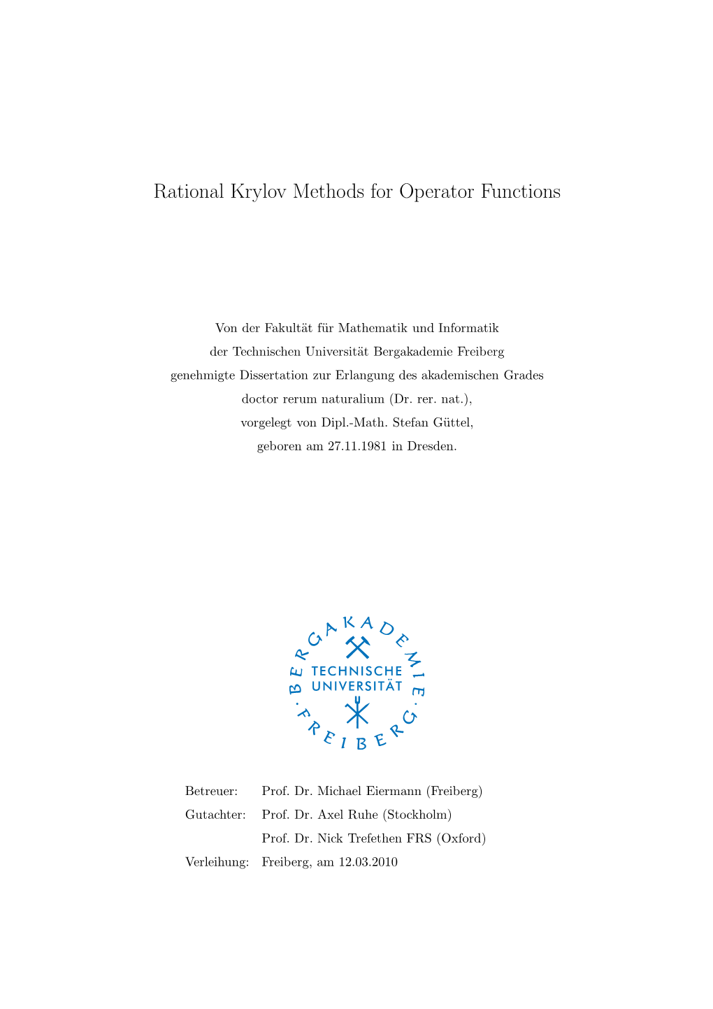 Rational Krylov Methods for Operator Functions