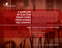 A Sampling of Election Fraud Cases