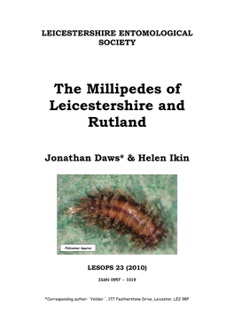 LESOPS 23 Daws Millipedes