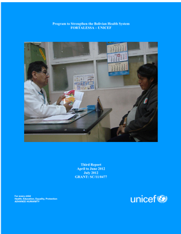1 | Page Program to Strengthen the Bolivian Health System