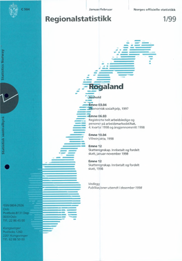 Regionalstatistikk 1999 Rogaland