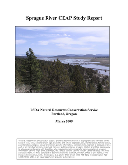 Sprague River CEAP Study Report