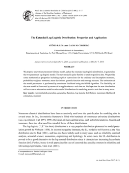 The Extended Log-Logistic Distribution: Properties and Application