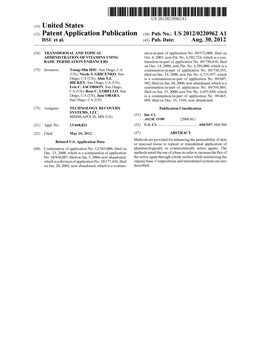 (12) Patent Application Publication (10) Pub. No.: US 2012/0220962 A1 HSU Et Al