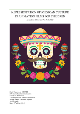 REPRESENTATION of MEXICAN CULTURE in ANIMATION FILMS for CHILDREN an Analysis of Coco and the Book of Life