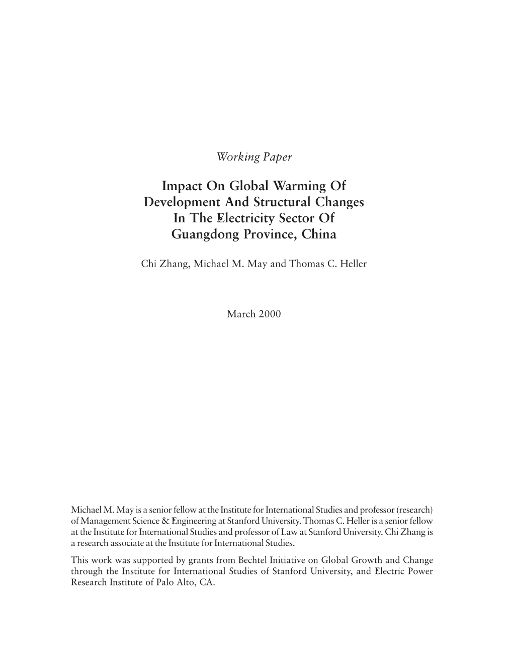 Global Warming of Development and Structural Changes in the Electricity Sector of Guangdong Province, China