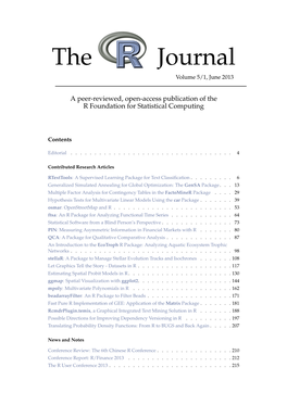 The R Journal Volume 5/1, June2013