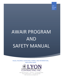 Awair Program and Safety Manual