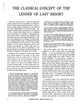 The Classical Concept of the Lender of Last Resort in 19Th 2