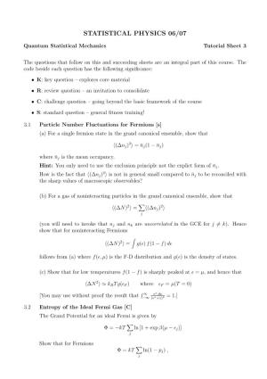 Statistical Physics 06/07