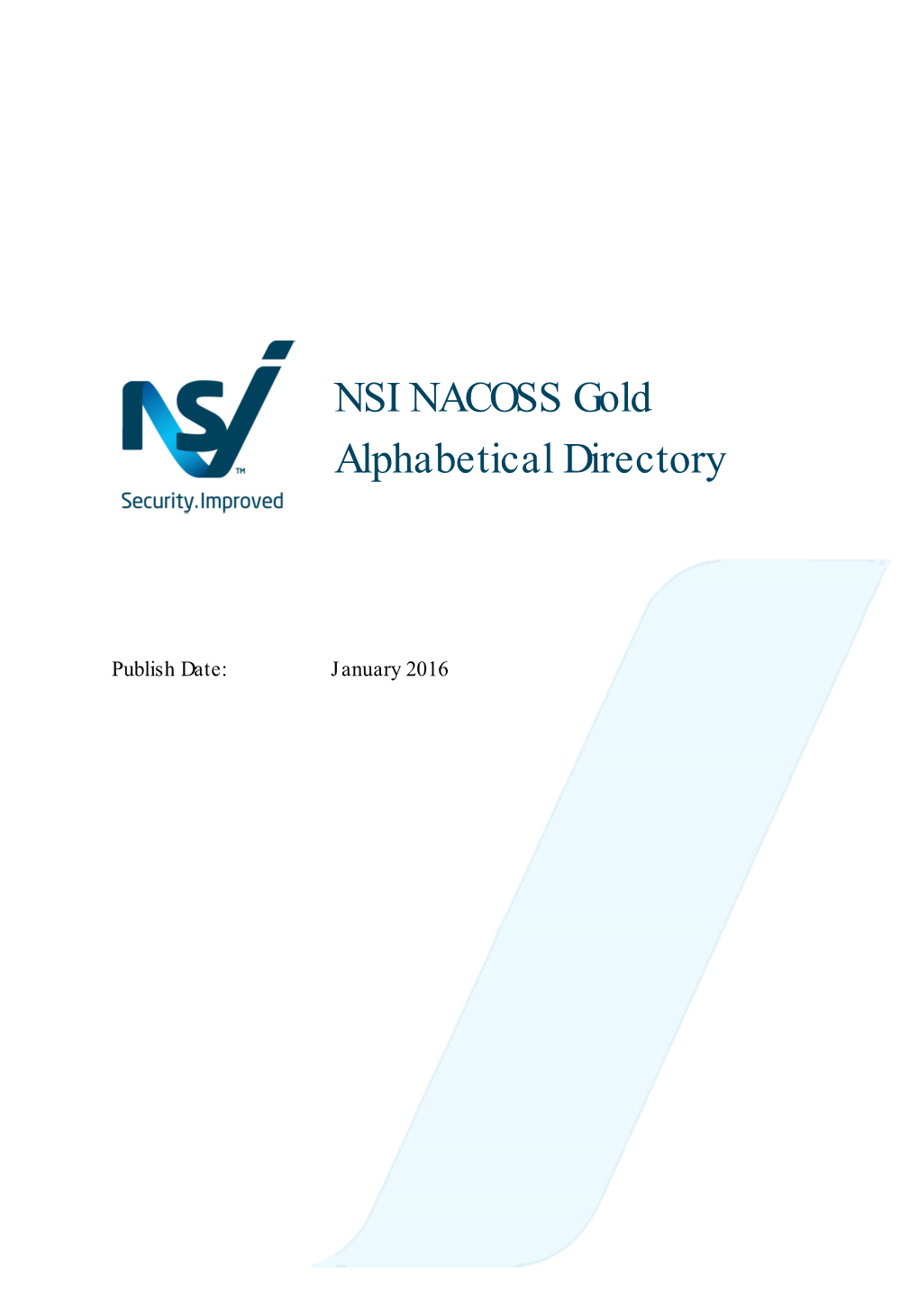 NSI NACOSS Gold Alphabetical Directory