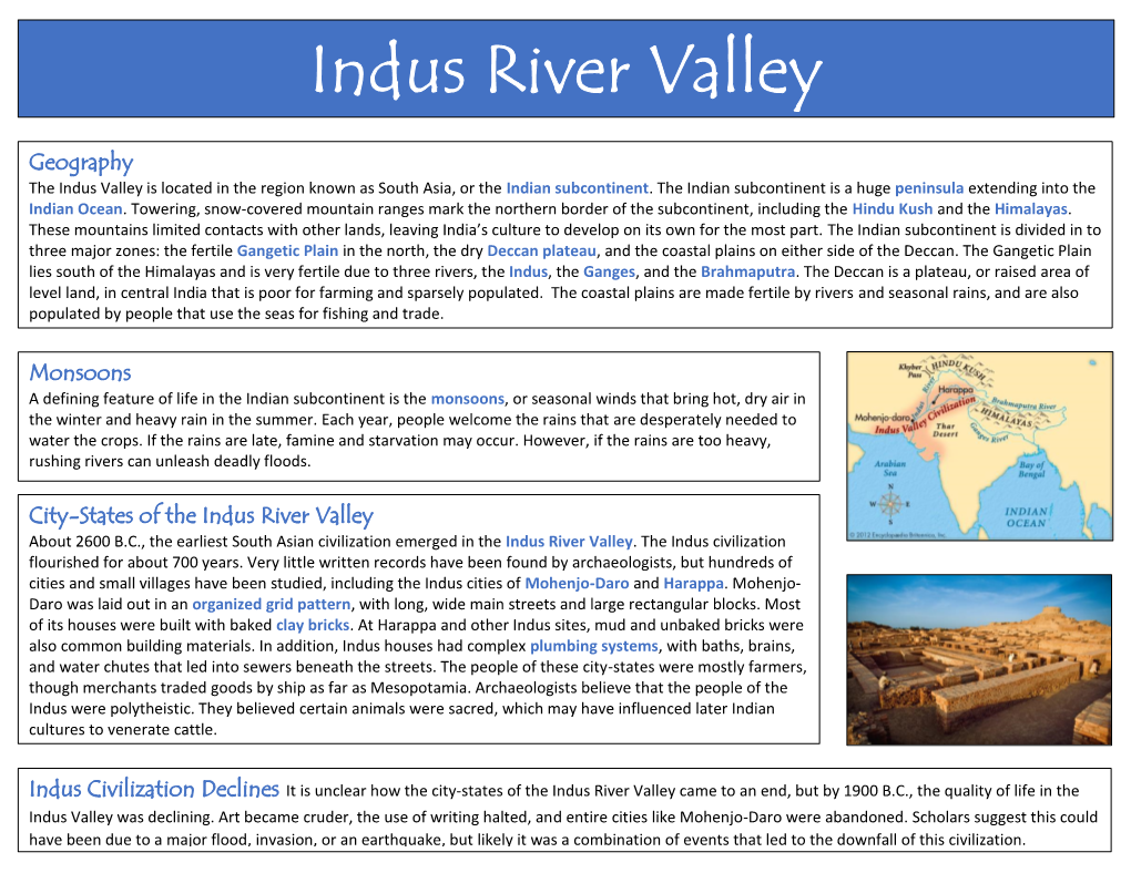 Indus River Valley