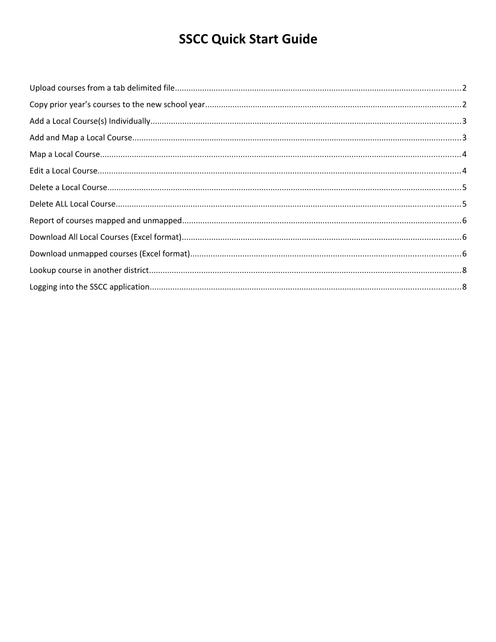 SSCC Quick Start Guide